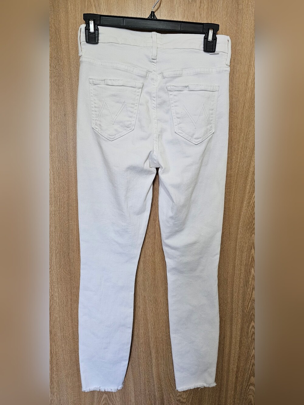 Mother High Waisted Looker Ankle Fray Jeans in White Sz 25 - Picture 7 of 10